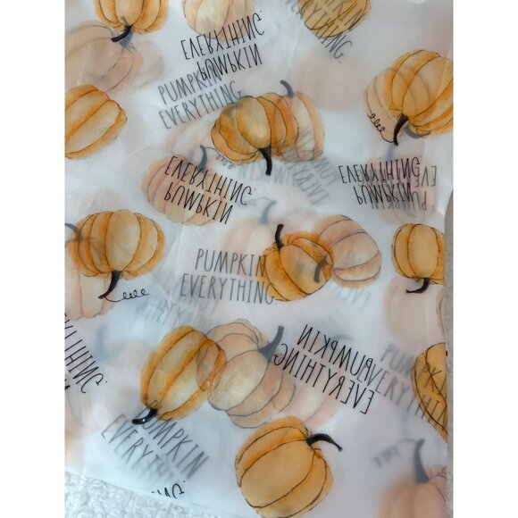 Rae Dunn Pumpkin Everything Shower Curtail Vinyl Halloween Fall Thanksgiving - Picture 1 of 2